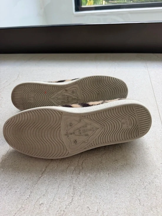 Gucci Wool GG Stripe Low-Top Sneakers - Beige, Brown & Black - Picture 3 of 4